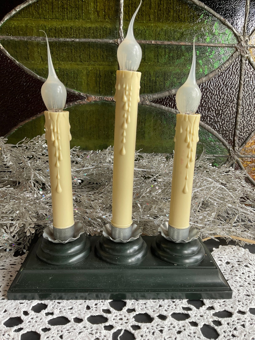 Decorative Christmas Candle Light 3 Lites Halloween or Christmas Window