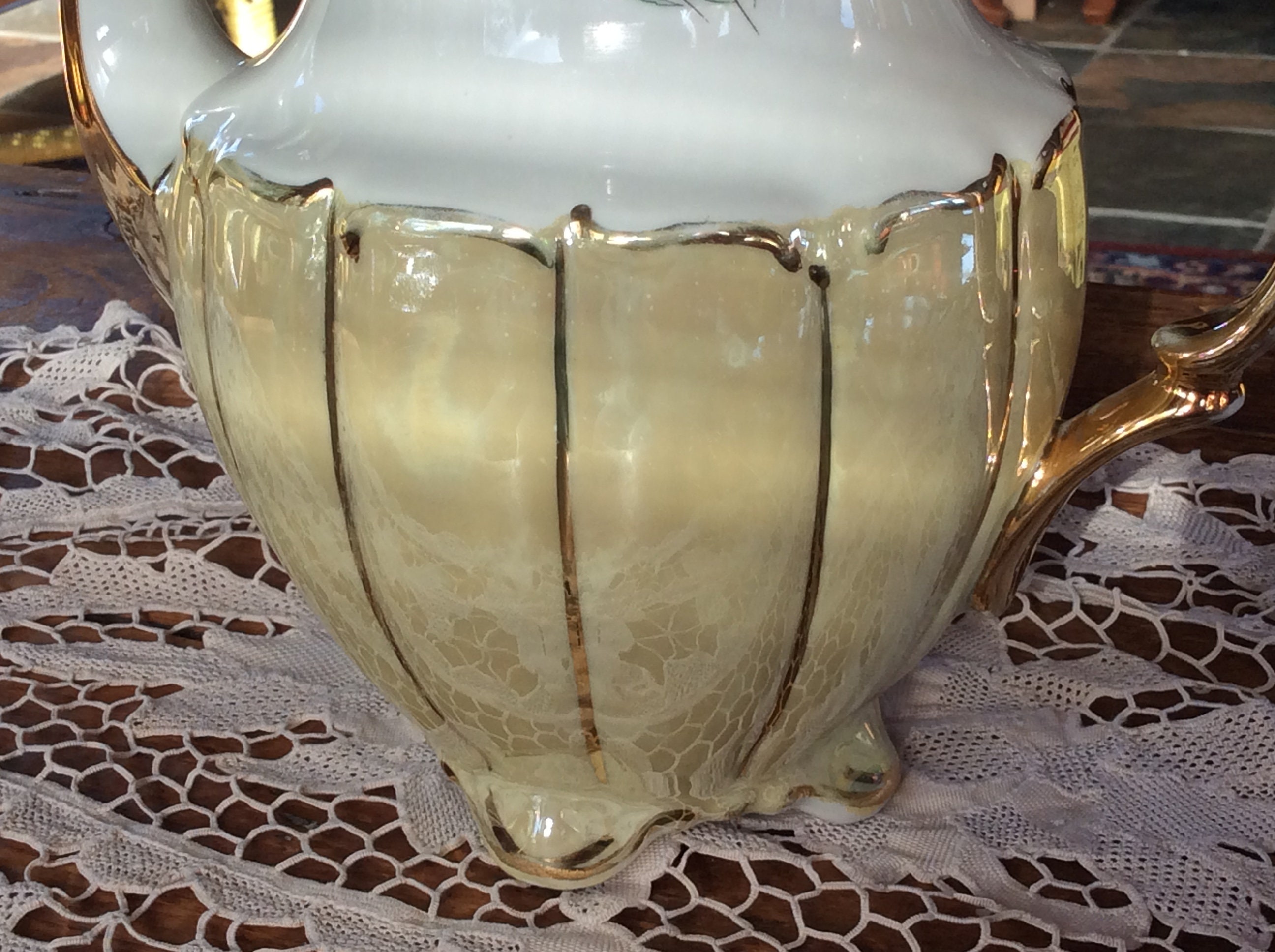 Beautiful Walbrzych Poland Coffee or Teapot Yellow Luster Etsy