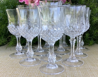 Crystal d’Arques Longchamp Durand red or white wine glasses stemware