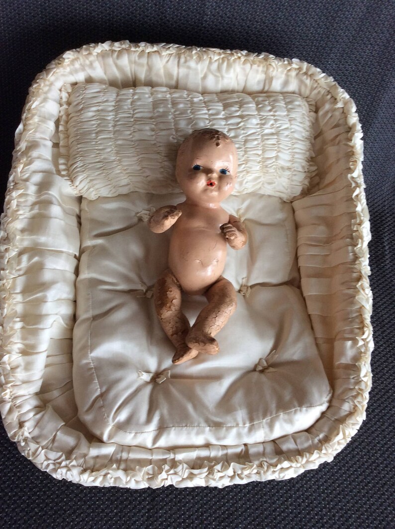 Antique Victorian Baby Doll Bed Crib Mattress Cushion Church Etsy