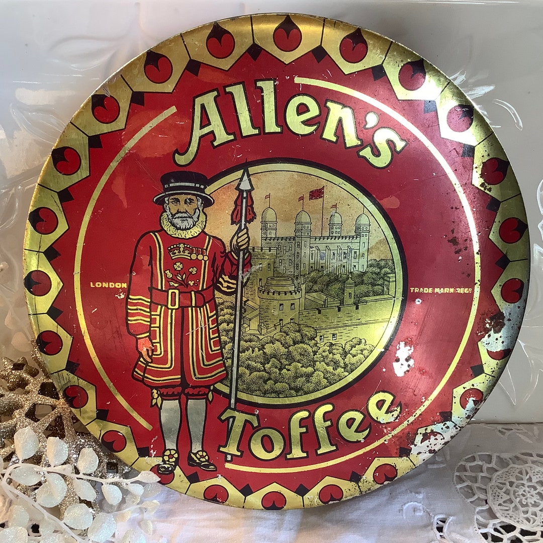 Allens Toffee Supreme Tin Metal Box Storage Canister London Etsy