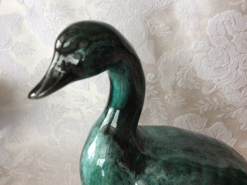 Wyatt Art Pottery Drip Glaze Goose Duck Figurine Nice Display Etsy Canada