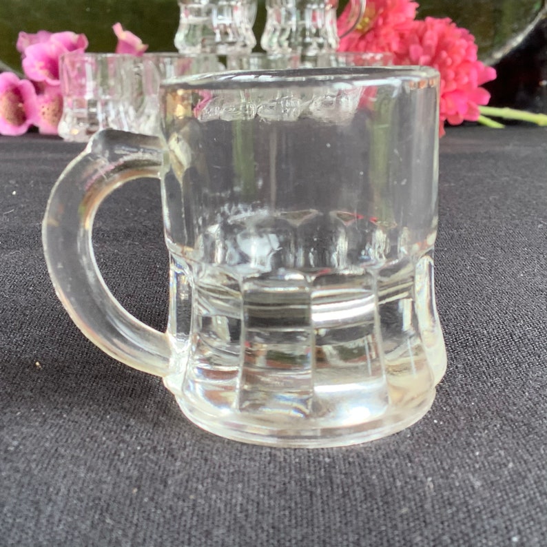 Vintage Pair Federal Glass Miniature Beer Mug Shot Glasses Etsy Canada