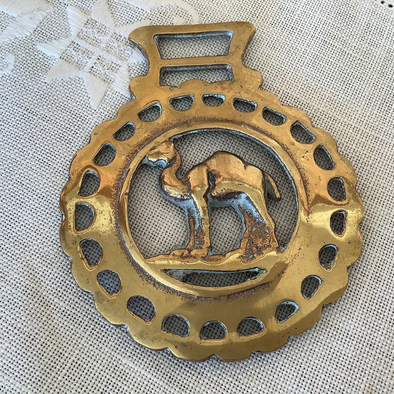 Brass Horse Harness Decorative Medallion Bridle Buckle Etsy