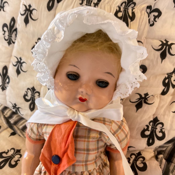 Reliable Antique doll hard plastic 1950