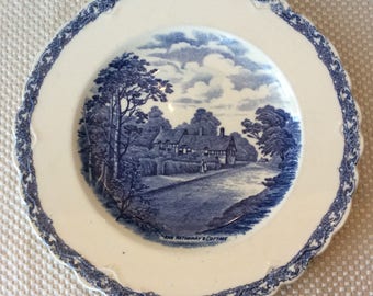 Ivory Ware Country side Old Hall dinner plate blue transferware replacement