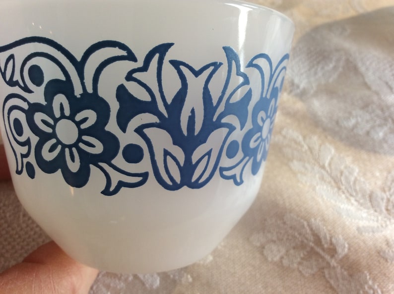 Vtg Federal glass tulip custard cups retro utility kitchen ware berry bowl
