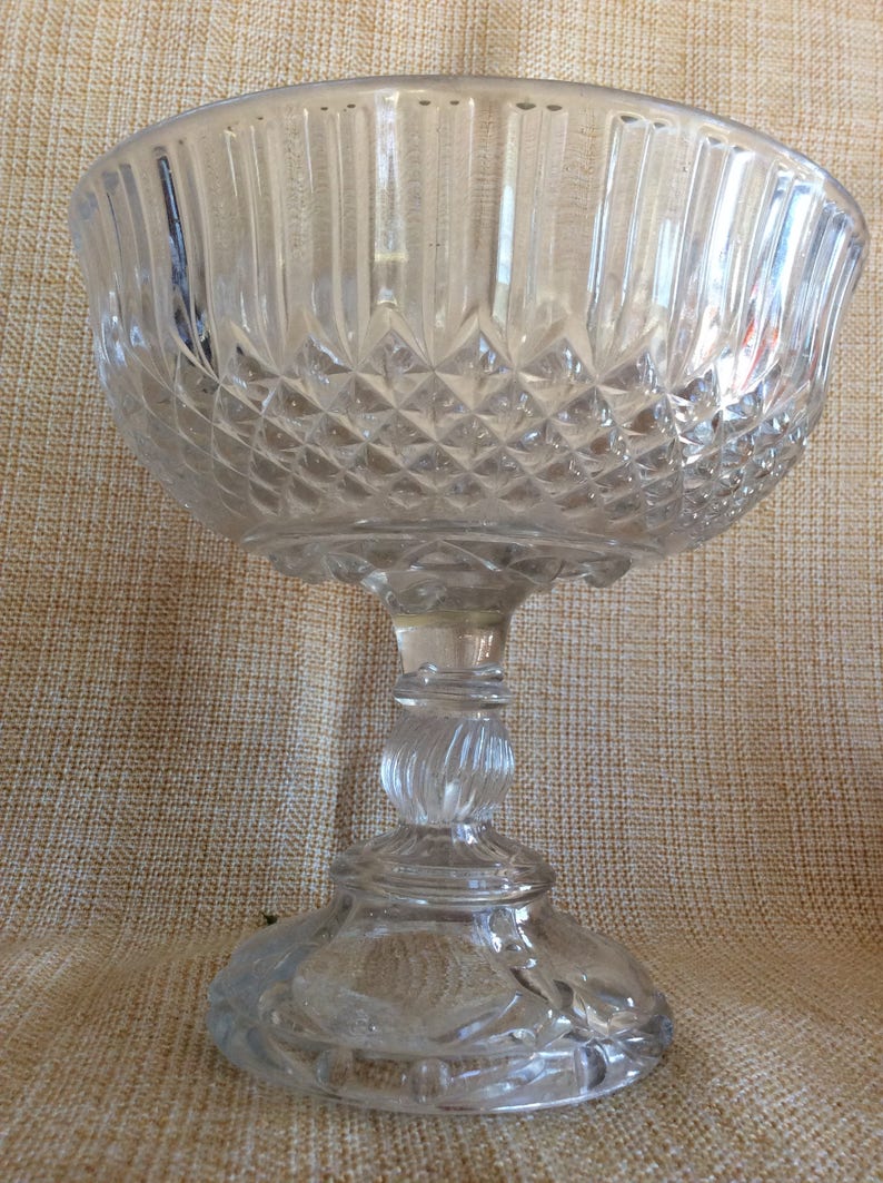 Antique EAPG Diamond Ray Pattern Comport Dish Compote Fruit Etsy