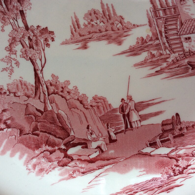 Johnson Bros sandwich plate The old mill collection red