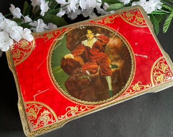 Wilkins Red Boy toffee tin box storage container display collectible tinware