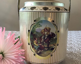 Alte Vintage Candy Container Metalldose Aufbewahrungsbox dekorative Küche Dekor England