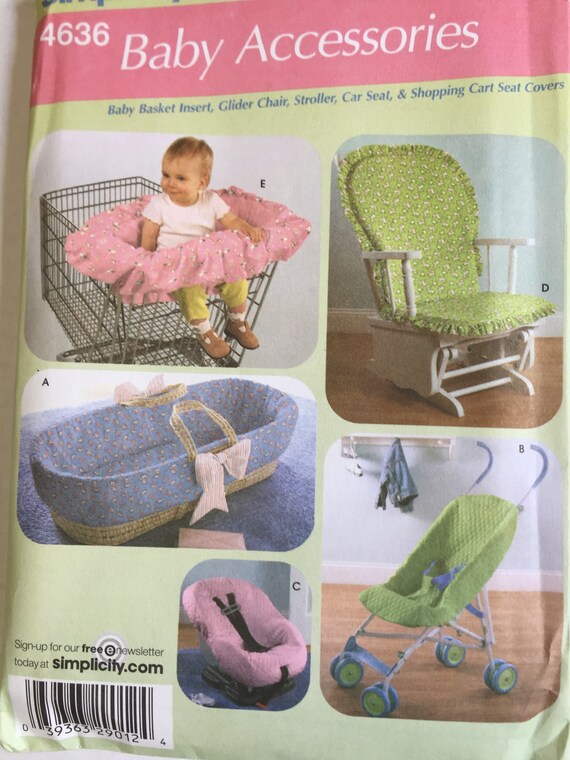 Ping Cart Cover Pattern Car Seat Stroller Glider Chair Cushion Simplicity 4636 2006 Uncut