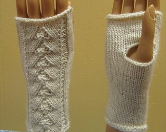 Fingerless Mitts Knitting Pattern PDF: DK Yarn Gloves, Intermediate Knit