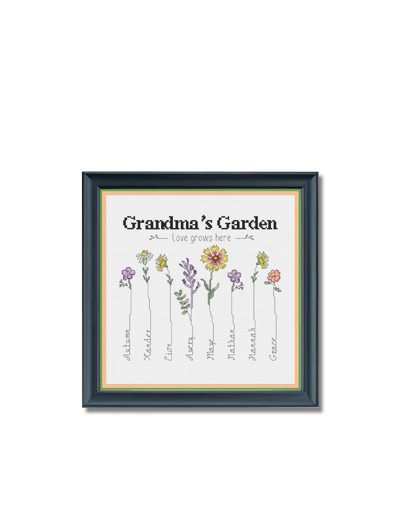 Grandma's Garden Customizable Cross Stitch Pattern (PDF Pattern