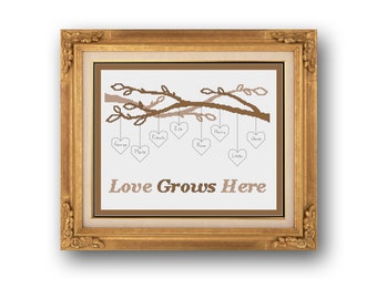 Personalized Family Tree Cross Stitch Pattern (PDF Pattern)