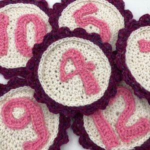 Monthly milestone crochet pattern, baby monthly milestone stickers, boy girl diy monthly markers, knitting, crochet numbers