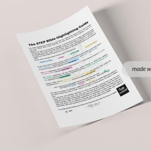 Step Highlighting STEP Bible Highlighting Guide: Bible Study Method (printable) - Etsy