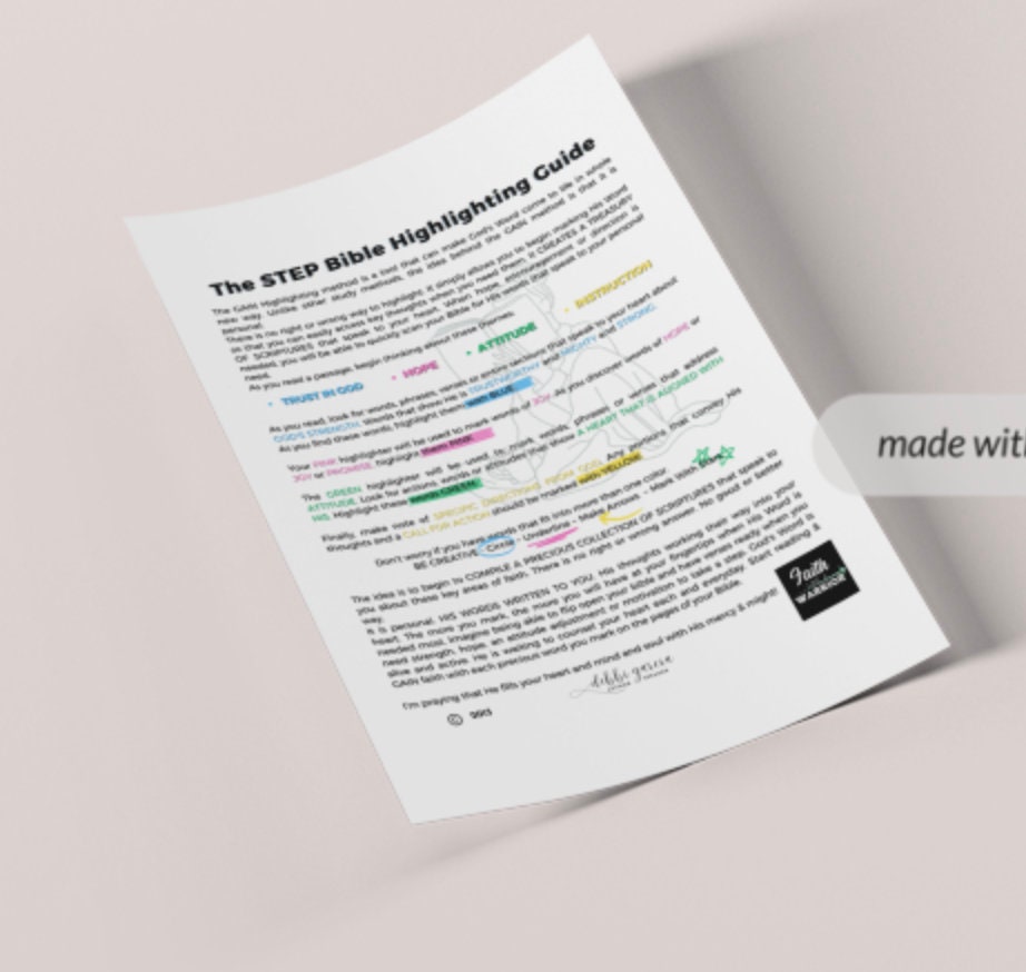 STEP Bible Highlighting Guide: Bible Study Method (printable) - Etsy