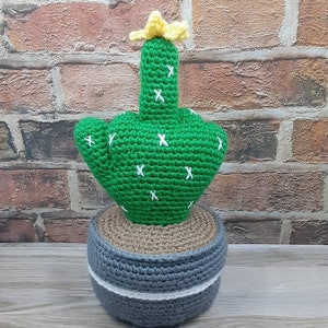 Large Crochet Amigurumi Stuffed Hand Cactus with Posable Fingers
