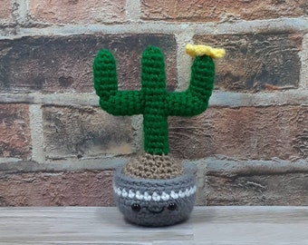 Mini Saguaro Cactus Buddy Crochet Amigurumi Houseplant Plushie