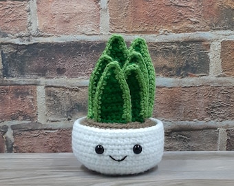 Snake Plant Sansevieria Plant Buddy Stuffed Crochet Amigurumi Houseplant Plushie