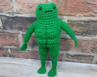 Buff Frog Crochet Funny Strong Amigurumi Plush Toy