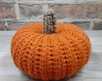 Large Crochet Pumpkin Amigurumi Plushie Fall Halloween Home Decor