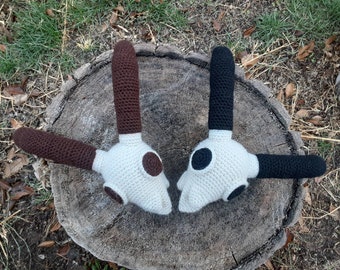 Goat Skull Stuffed Crochet Amigurumi Goat Ram Ibix Skull Plushie