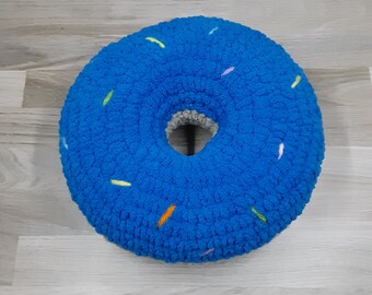 Donut with Rainbow Sprinkles Crochet Amigurumi Stuffed Food Plush Toy