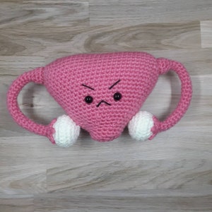 Uterus Buddy Reversible Happy/Mad Stuffed Crochet Amigurumi Plushie