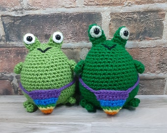 Silly Willy Frog With Booty and Thong Funny Crochet Amigurumi Stuffed Plush Toy