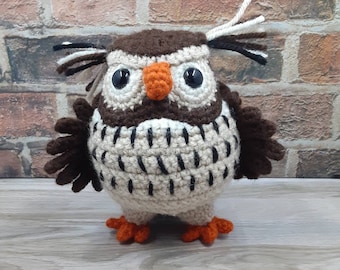 Eagle Owl Crochet Stuffed Amigurumi Plushie