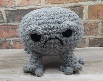 Reuze boze regenkikker haak Amigurumi gevuld pluche speelgoed