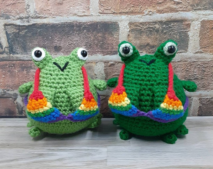 Featured listing image: Crochet Saggy Boob Frog with Big Booty Made to Order Amigurumi Plushie