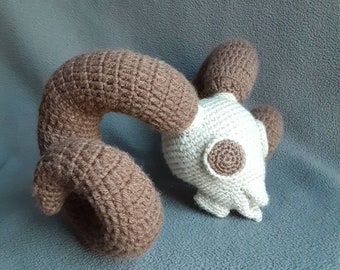 Bighorn Sheep Ram Crochet Amigurumi Skull Plushie