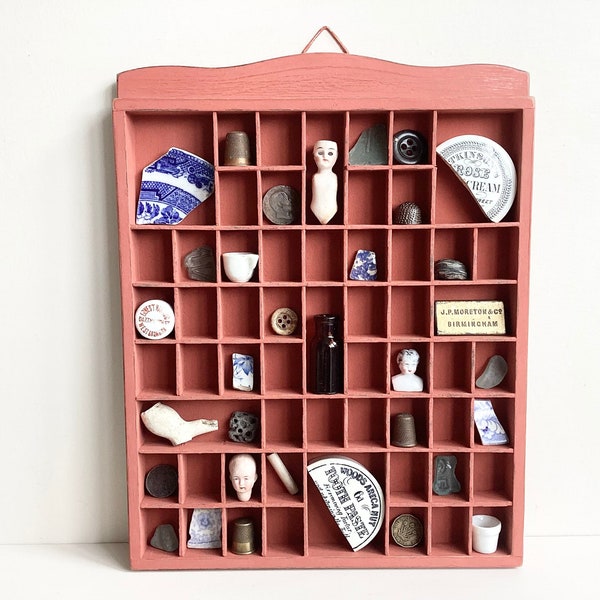 Display Shelving - Printers Tray, Printers Tray Display, Thimble Display, Small Item Display, Display, Vintage Display, Curio Shelf, Curios