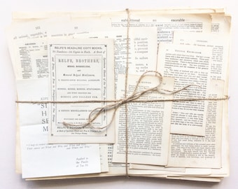 Old Book Pages - Decoupage Paper, Decoupage Craft Papers, Vintage Ephemera, Book Pages, Junk Journal, Antique Paper, Ephemera