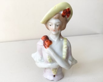 Vintage Half Doll Figurine - Antique Half Doll, Victorian Doll, Antique Doll, Collectable Doll, Half Doll, Pin Cushion Dolls.