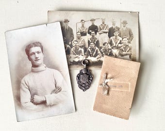 Antique Silver Football Medal & One Man Study - George Yarnall, John Aubyn George Yarnall, Birmingham Football History, Silver Medal