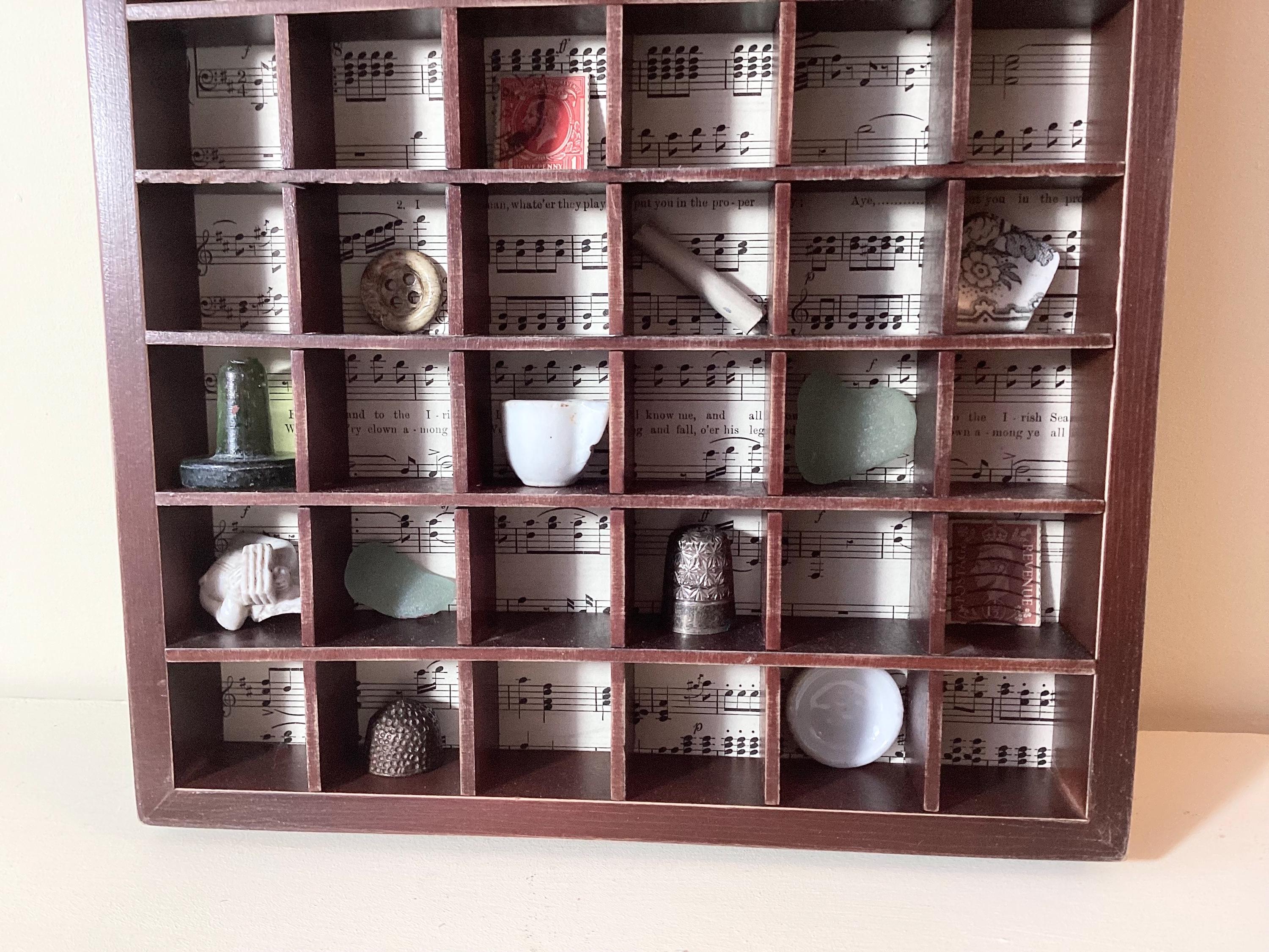 Small Rounded Curios Display Shelving - Printers Tray, Printers Tray Display, Thimble ...
