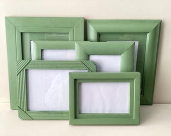 Gallery Wall Frame Set - Frame Set, Annie Sloan Capability Green, Frame Wall, Gallery Wall Frames, Old Frames, Gallery Wall.