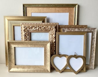 Gallery Wall Frames - Gallery Wall Frame Set, Frame Set, Wooden Frames, Gold Frames, Frames, Frame Wall, Recycled Frames, Gallery Wall