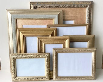 Gallery Wall Frames - Gallery Wall Frame Set, Frame Set, Wooden Frames, Gold Frames, Frames, Frame Wall, Recycled Frames, Gallery Wall