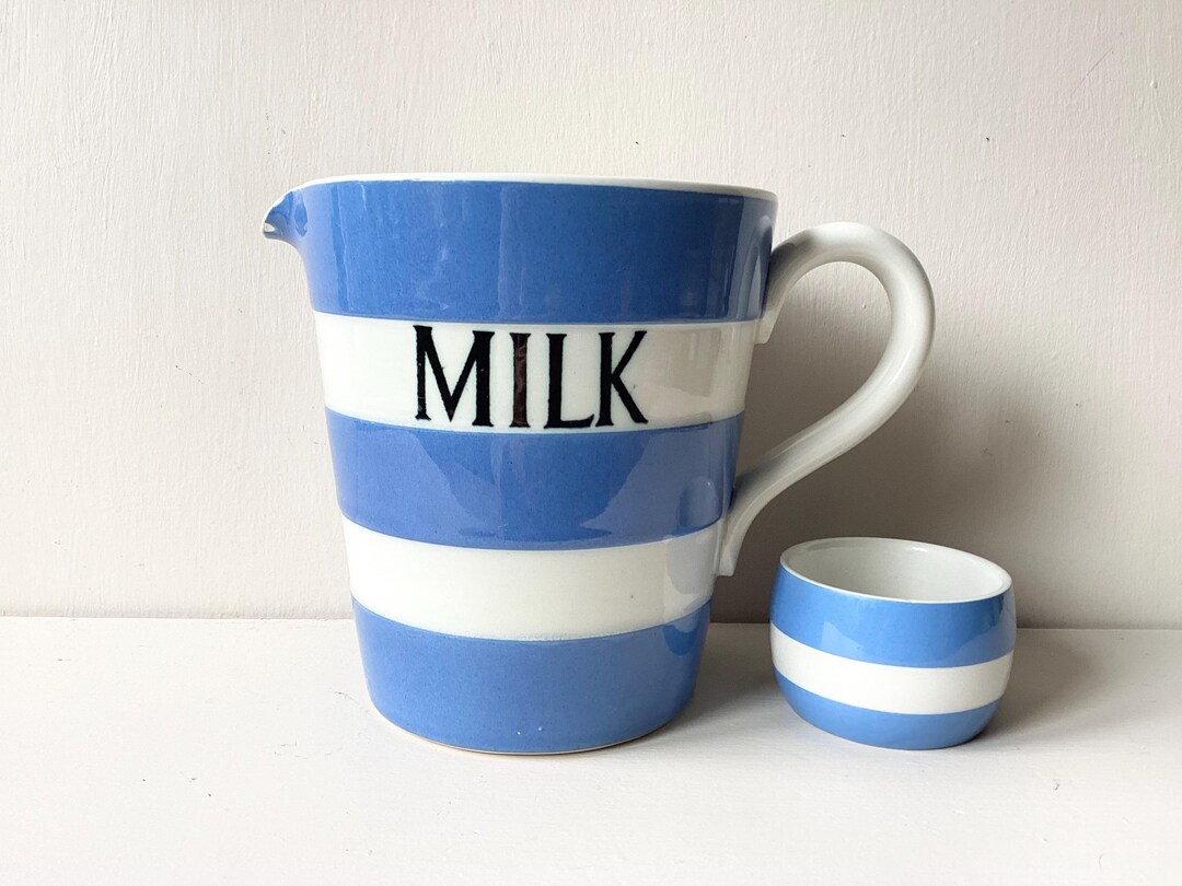 Vintage T. G. Green Cornishware Jug & Pot Set – Blue and White Kitchen ...