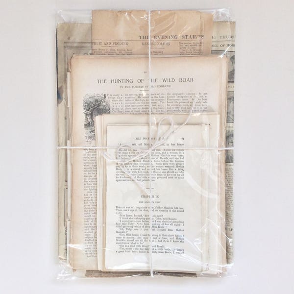 Vintage Ephemera Pack - Vintage & Antique Paper Bundle, Ephemera,Scrapbooking Paper, Old Paper,  Origami Paper, Vintage Paper.