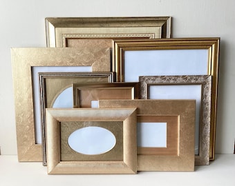 Gallery Wall Frames - Gallery Wall Frame Set, Frame Set, Wooden Frames, Gold Frames, Frames, Frame Wall, Recycled Frames, Gallery Wall