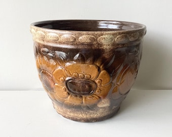 West German Plant Pot - Vintage Scheurich Flower Pot, Keramik, Fat Lava, 1960’s Plant Pot, West German Glazed Pot.