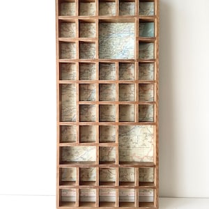 Display Shelving - Scottish Highlands, Printers Tray, Printers Tray Display, Thimble Display, Small Item Display, Display, Vintage Display