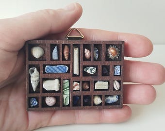 Tiny Curated Printers Tray - Printers Tray Display, Dolls House Printers Tray, Small Item Display, Display, Tiny Curio Shelf, Curio Display.