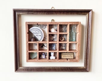 Display Shelving - Printers Tray, Printers Tray Display, Thimble Display, Small Item Display, Display, Vintage Display, Curio Shelf, Curios